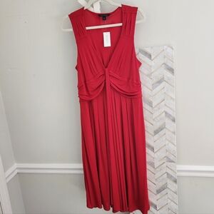NWT Banana Republic Red Sleeveless Knot Front Draped Dress XL 🔥‎